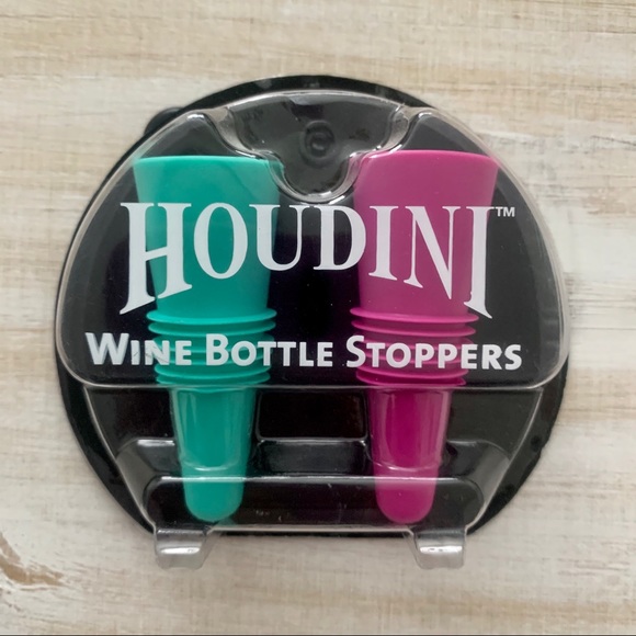Houdini Kitchen Nip Houdini Green Pink Rubber Stainless Steel Wine